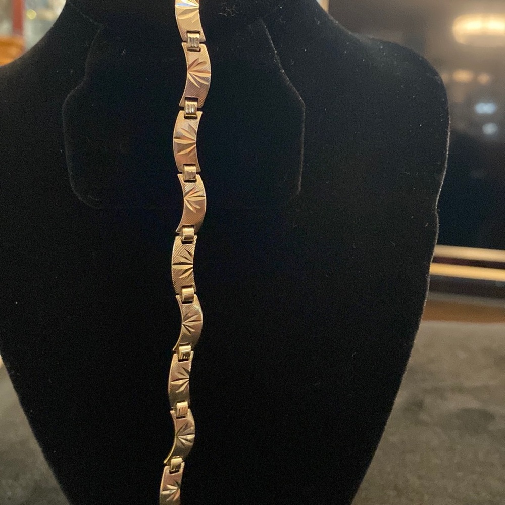Sterling Silver Wave Link Bracelet by Silver Unlimited